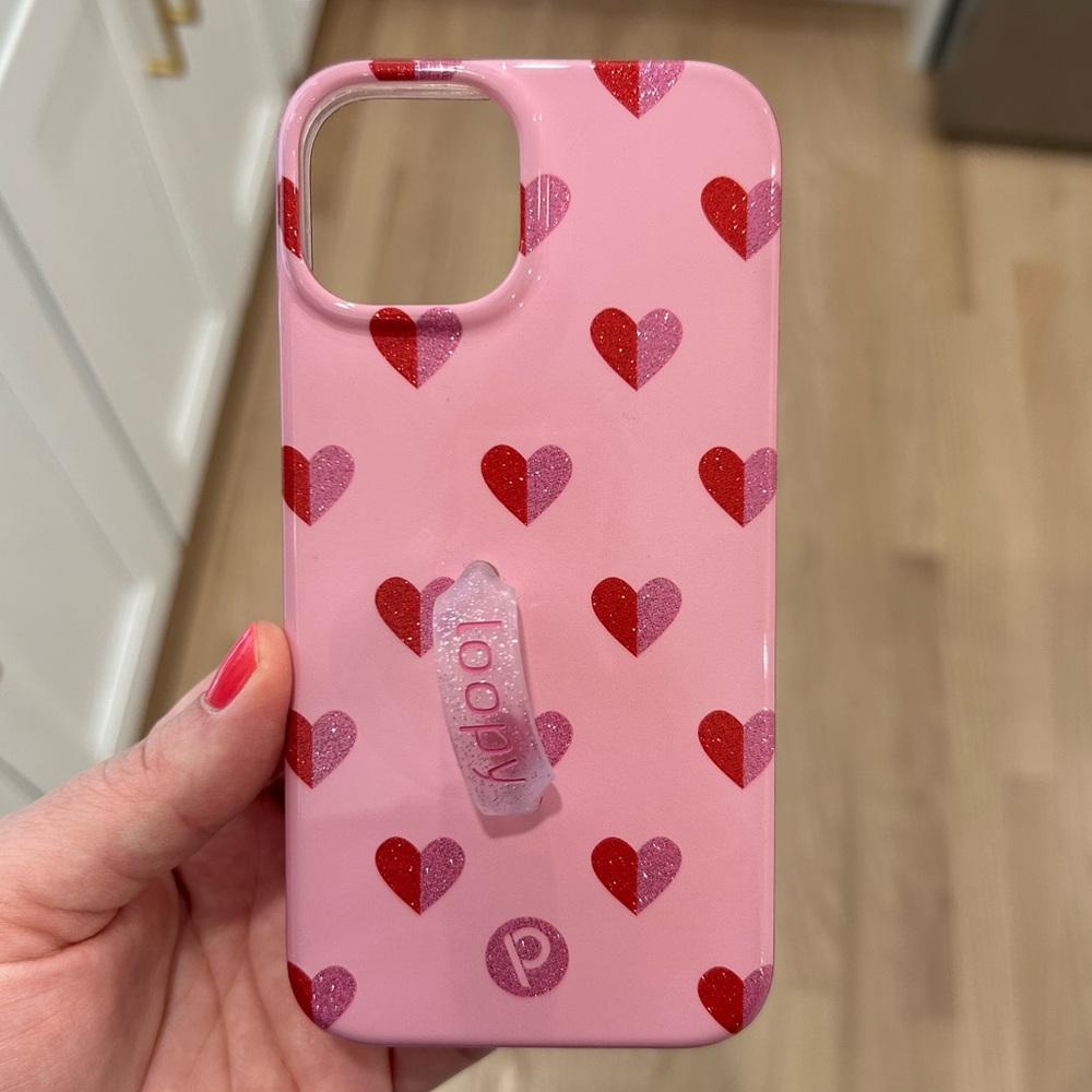 Loopy Case Pink Heart iPhone 14 Case